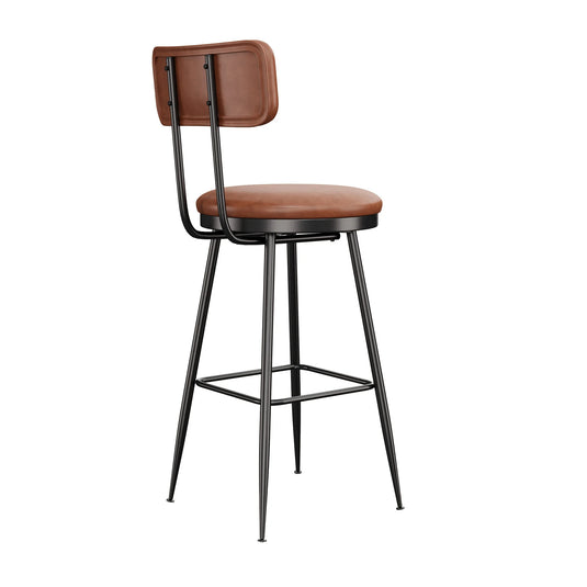 Set 2 Barkrukken Kunstleer met Zwart (65 cm zithoogte)