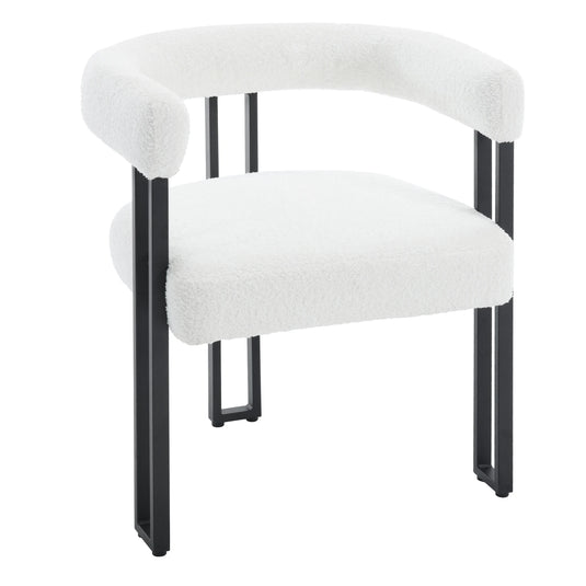 Witte Fluffy Eetkamerstoel (Set van 2)