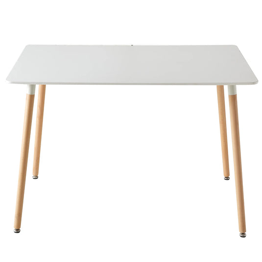 Bureau Eettafel Wit met Houten Poten 110x70x74 cm