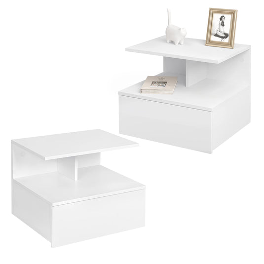 Set van 2 Zwevende Nachtkastjes Wit