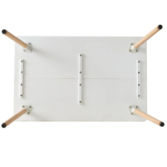 Bureau Eettafel Wit met Houten Poten 110x70x74 cm