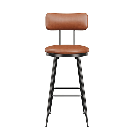 Set 2 Barkrukken Kunstleer met Zwart (65 cm zithoogte)