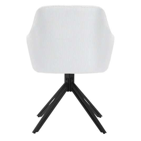 Set van 2 Bouclé Eetkamerstoelen Wit met Zwart